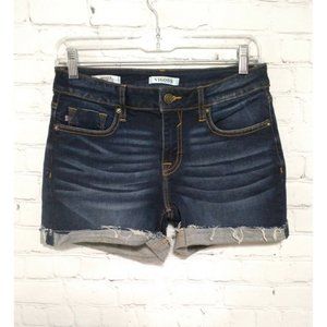 Vigoss Women's Blue Denim Jagger Roll Cuff Cut Off Classic Fit Shorts Size 26